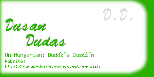 dusan dudas business card